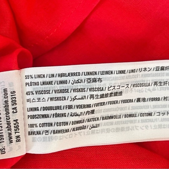 Abercrombie & Fitch Women’s Red Lined Dress Size 2 Off The Shoulders Cocktail - Picture 10 of 10